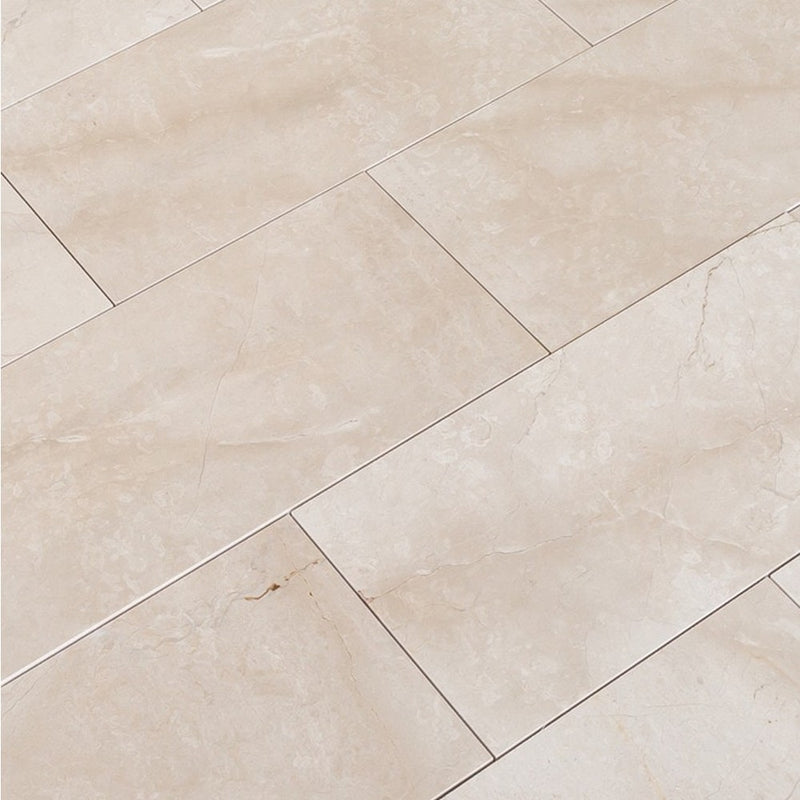 calista cream premium polished marble tile 12x24 SKU-15001846 product shot close up view