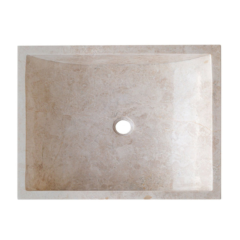 cappuccino beige marble farmhouse rectangular sink SKU CM-B-036-B top view product shot