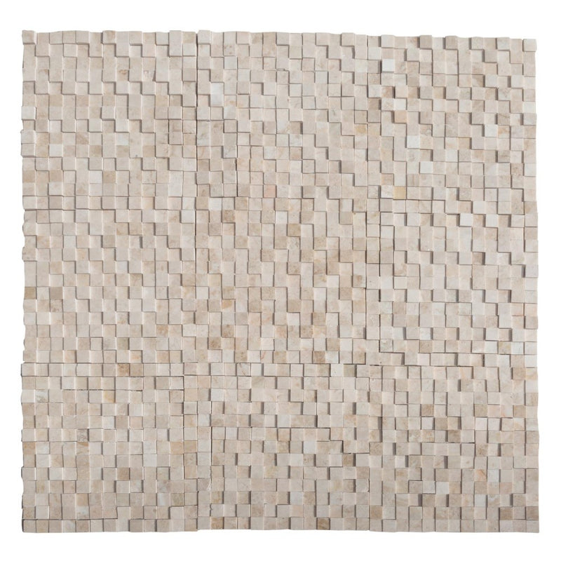 cappuccino marble 3d 1x1 polished mosaics SKU-20016372 top multi view