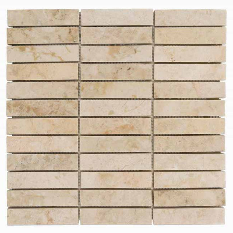cappucino polished marble mosaics 1x4 SKU-20012350 mesh view