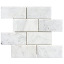 carrara white marble mosaic 3x6 carrara white polished SKU-20012336 top view of mesh