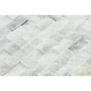 carrara white splitface marble mosaics 1x2 SKU-20012355 close view