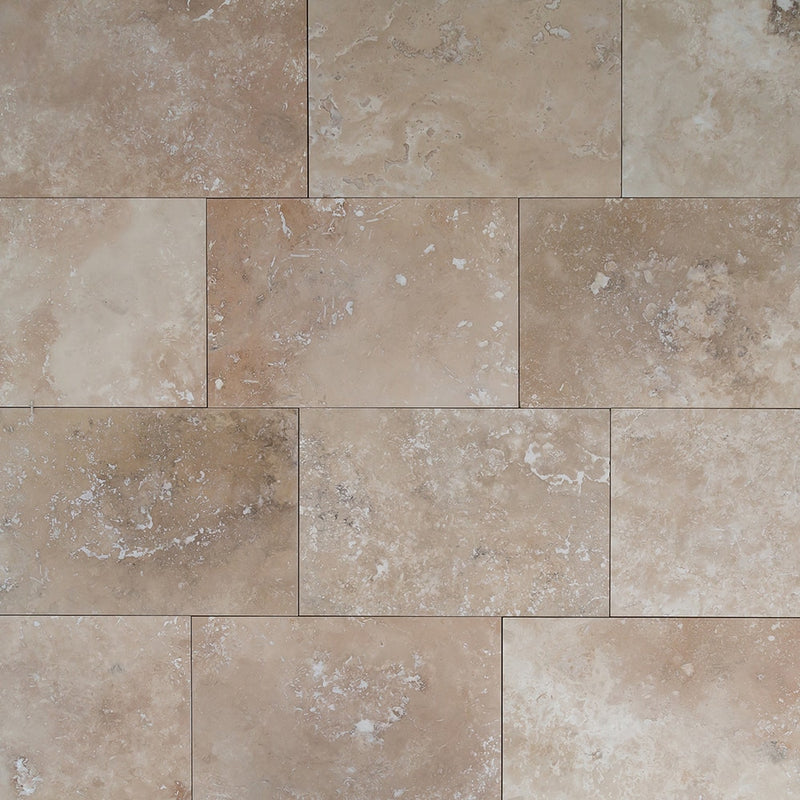 classic rustic beige travertine tile straight honed filled 16x24 SKU-10106303