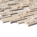 classic travertine split face stone siding ledger panel panel size 7x12-SKU-20020081 corner view