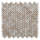 classic travertine tumbled mosaic tile 1x2 SKU-20012335 top view