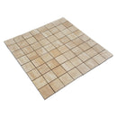 classic travertine vein cut mosaic tiles honed straight 3x3 SKU-20020082 angle view