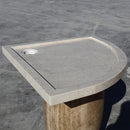 Cream royal marble shower base hand carved from solid marble block 3-400x SKU-NTRSTC25 product shot under the sunlight