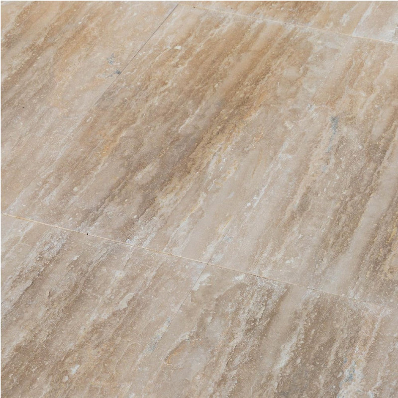 denizli beige rustic vein cut travertine tile size 12"x24" (30.5cmx61cm) surface polished filled edge straight SKU-20020065 product shot