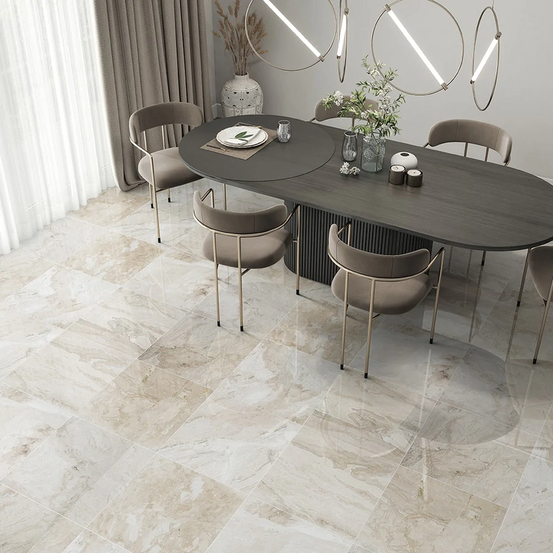 Diana Royal Beige Marble Polished Floor and Wall Tile-Large Format SKU-31731524