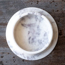 Mugla White Marble Pet Food Bowl SKU-315379 top view of product