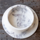 Mugla White Marble Pet Food Bowl SKU-315379 top view