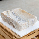 honey onyx rustic natural stone vessel sink SKU NTRSTC55 perpective view product shot