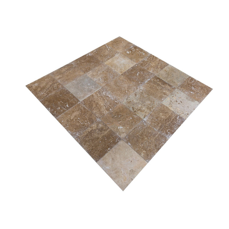 kesir noce rustic travertine tile honed and filled 18x18 SKU-10074422 angle view