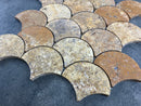 Scabos Travertine Laguna on 12" x 12" Mesh Mosaic Tile
