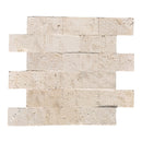 light beige travertine split face stone siding mosaic tile mesh size 12x12-SKU-20012360 back view of the mesh