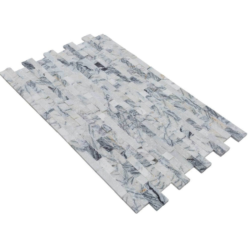 lilac marble stacked stone ledger panel size 6"x24" surface split face SKU-20012459 product shot angle view