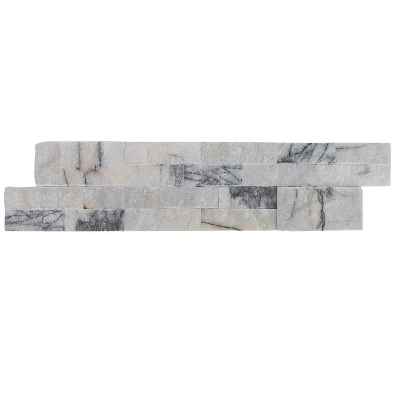 lilac marble stacked stone ledger panel size 6"x24" surface split face SKU-20012460 product shot front view