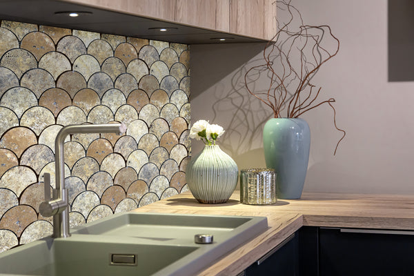 Scabos Travertine Laguna on 12" x 12" Mesh Mosaic Tile, photo 2 of 8