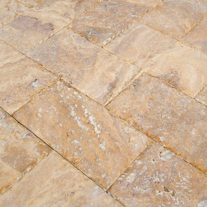 Meandros Gold Yellow Travertine Pavers