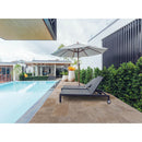 meandros walnut antique pattern set travertine tile SKU-10061703 installed view near the pool