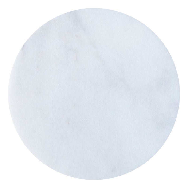 Mugla White Marble Round Side Table Polished SKU-315383 white marble top view