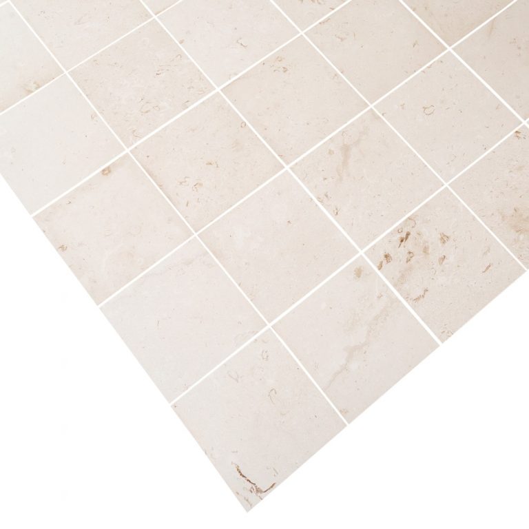 myra white limestone tile top view product shot