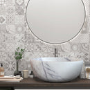 natural stone new york white marble round vessel sink polished SKU  NTRVS40 Size (D)12" (H)5" installed in bathroom  