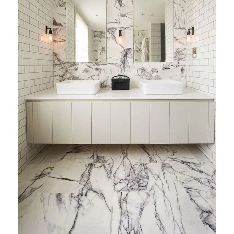 New York Marble Polished Floor and Wall Tile SKU-31735213 12"x24"x1/2" bathroom view