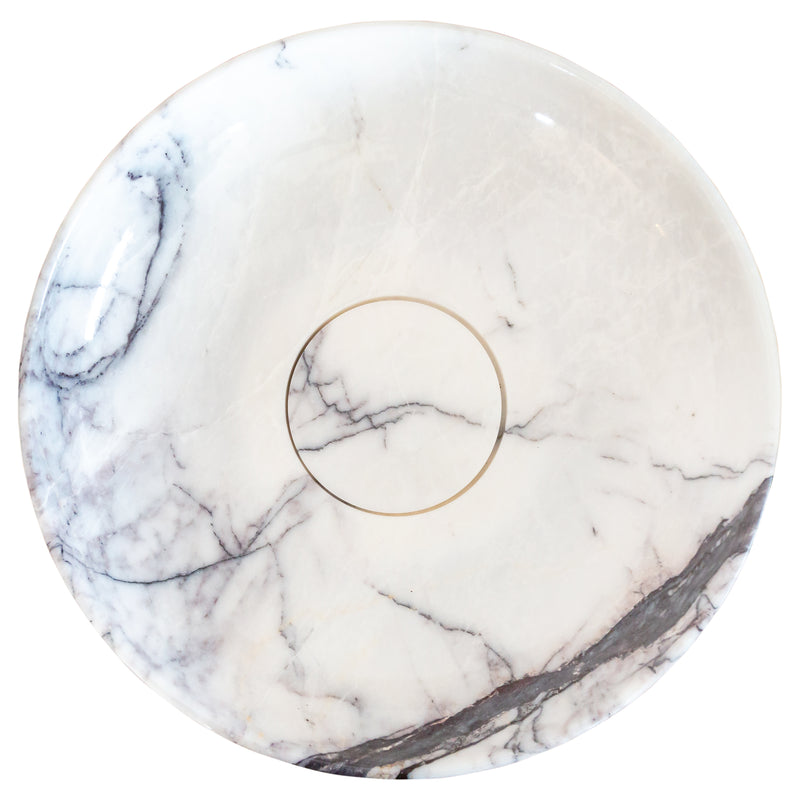 new york marble natural stone above counter sink polished SKU NTRVS23 Size (D):15.5" (H):4.5" top view product shot