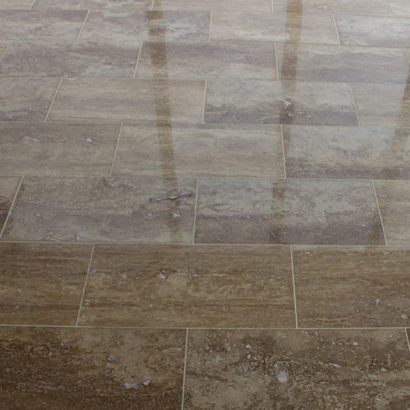 Noce Brown Vein-cut Travertine Floor and Wall Tile 12"x24"