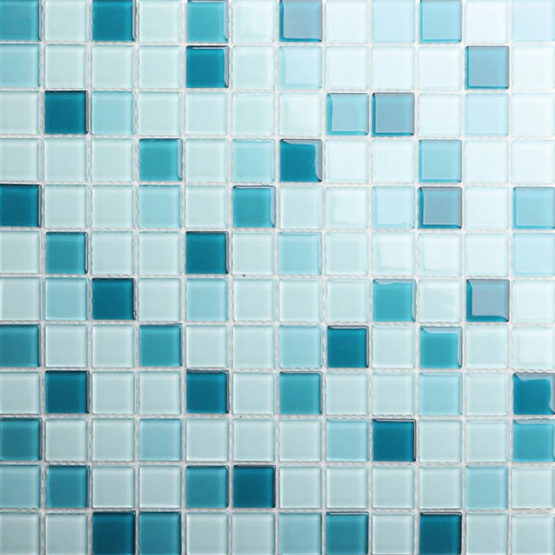 Shades of Blue 11.81" x 11.81" Glass Mesh-Mounted Mosaic Tile SKU-HSSBGMT1x1 