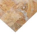 scabos antique french pattern set travertine tile brushed and chiseled and filled SKU-10080111