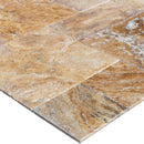 scabos antique french pattern set travertine tile brushed and chiseled and filled SKU-10080111