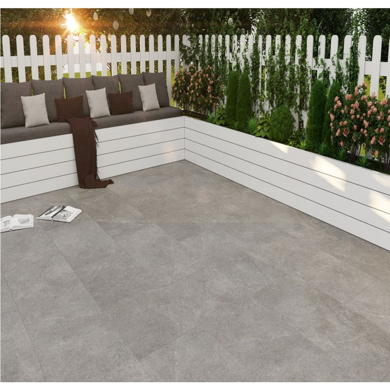 Seramiksan Argilla Matte Rectified Porcelain Wall and Floor Tile SKU-310654 Installed on garden ground view.