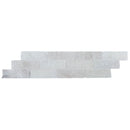 split face turkish carrara marble stacked stone ledger panel 6x24 SKU-20012461 product shot front view