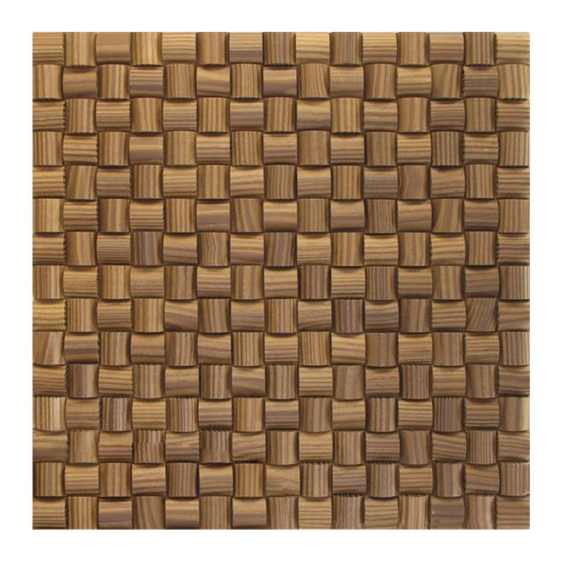 Thermowood US Pine Square Pattern Design Wood Mosaic Tiles