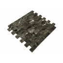 Toros black splitface marble mosaics 1"x2" SKU-20012359 angle view