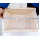 troia light beige rustic natural stone Vessel Sink honed and hand chiseled size W12 L17 H6 SKU NTRSTC54 length view