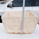 troia light beige rustic natural stone Vessel Sink honed and hand chiseled size W12 L17 H6 SKU NTRSTC54 height measure view