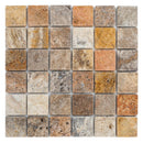 tumbled travertine mosaic 2x2 scabos SKU-20012338 mesh view