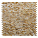 valencia travertine split face stone siding mosaic tile mesh size 12x12 SKU-20012456 multi top view