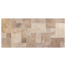 volcano antique French pattern set travertine tile size pattern set surface brushed chiseled SKU-10076976 product shot top view