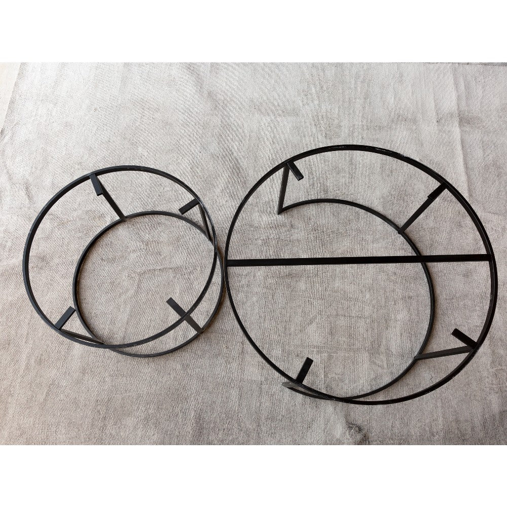 Genuine Carrara White Marble Round Nesting Coffee Table Set of 2, photo 9 of 13